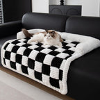 Checkered Bolster Pet Bed