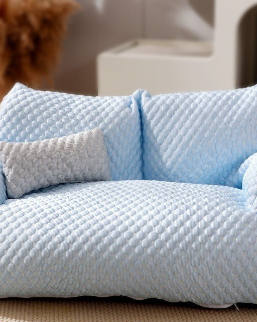 Quilted Pet Sofa with Armrests