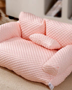 Quilted Pet Sofa with Armrests, color option
