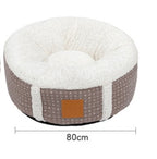 Plush Donut Dog Bed with Patterned Fabric Sides, photo 4