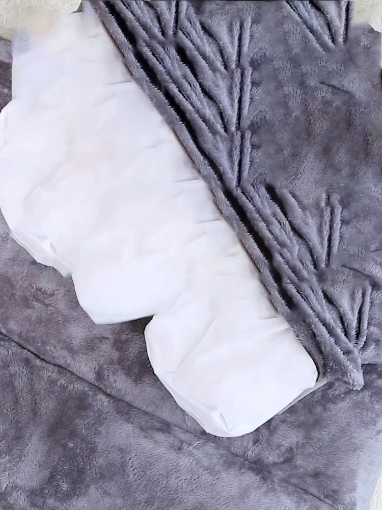 Dog Bed, Flat Quilted Plush Mattress in 4 Sizes, Grey or Blue, close-up of the fabric