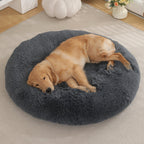 Shaggy Plush Donut Dog Bed, photo 1