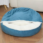 Round Hooded Burrow Dog Bed