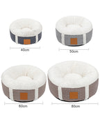 Plush Donut Dog Bed with Patterned Fabric Sides, photo 3