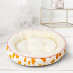 Oval Dog Bed with Bolster Rim in Amber spots