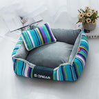 Striped Machine Washable Dog Bed, photo 2