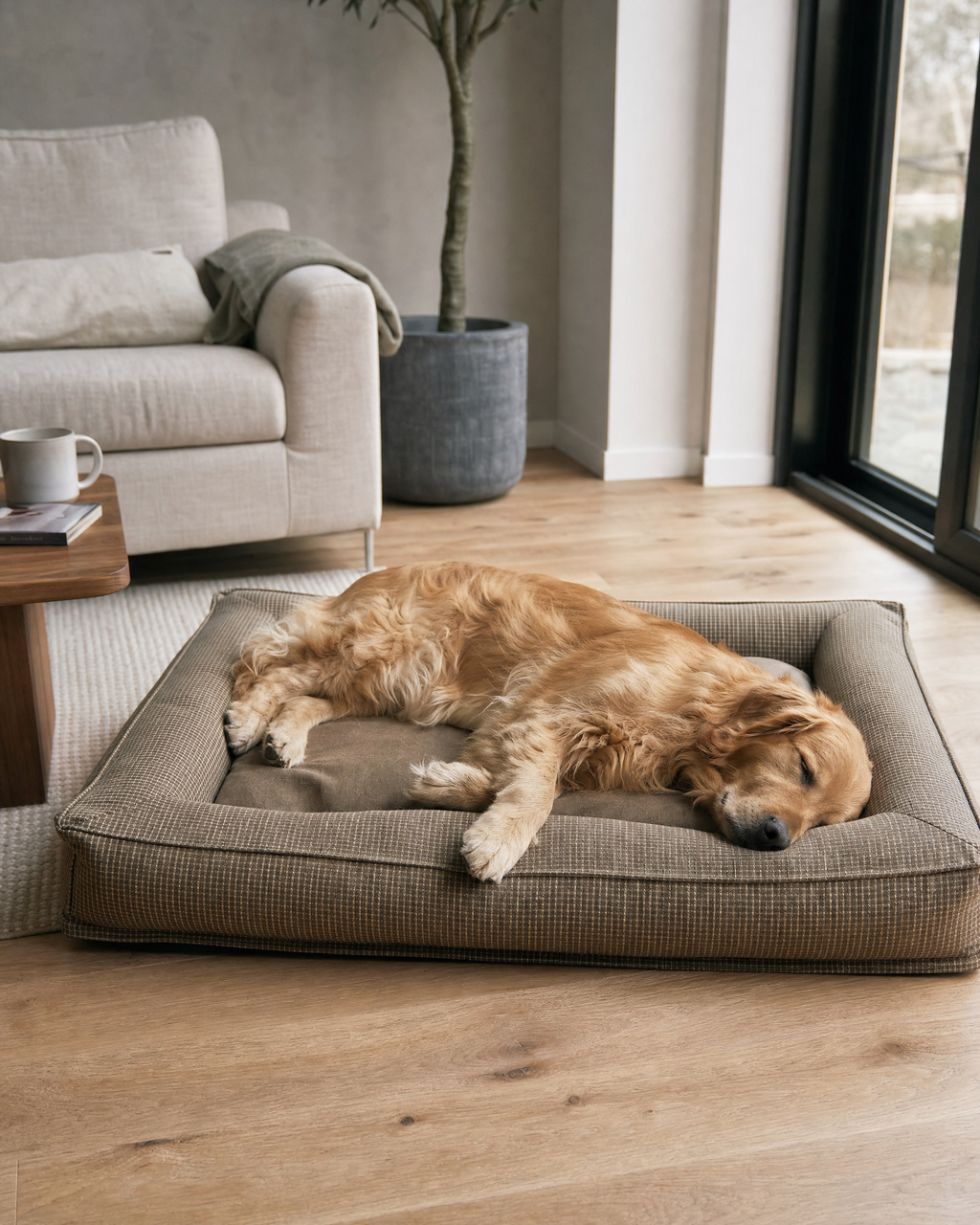 Bolster Dog Bed with Center Pad