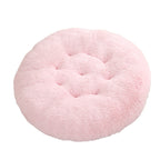 Shaggy Plush Donut Dog Bed in Pale pink