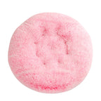 Shaggy Plush Donut Dog Bed in Pink ombre
