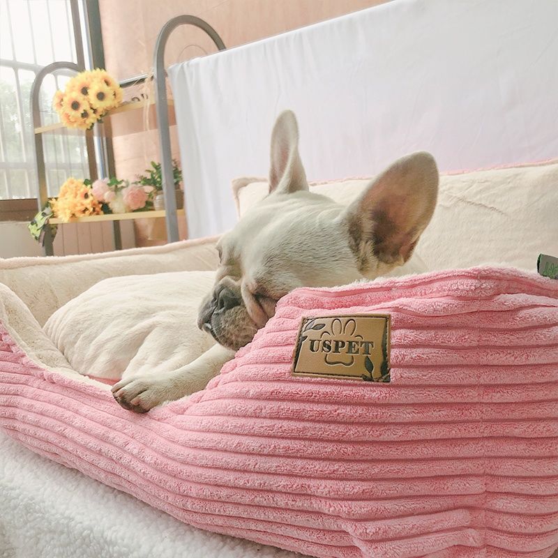 Ribbed Dog Lounger with Raised Back, photo 2