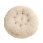 Shaggy Plush Donut Dog Bed in Oat
