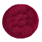 Shaggy Plush Donut Dog Bed in Burgundy