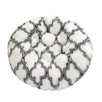 Shaggy Plush Donut Dog Bed in White with black pattern