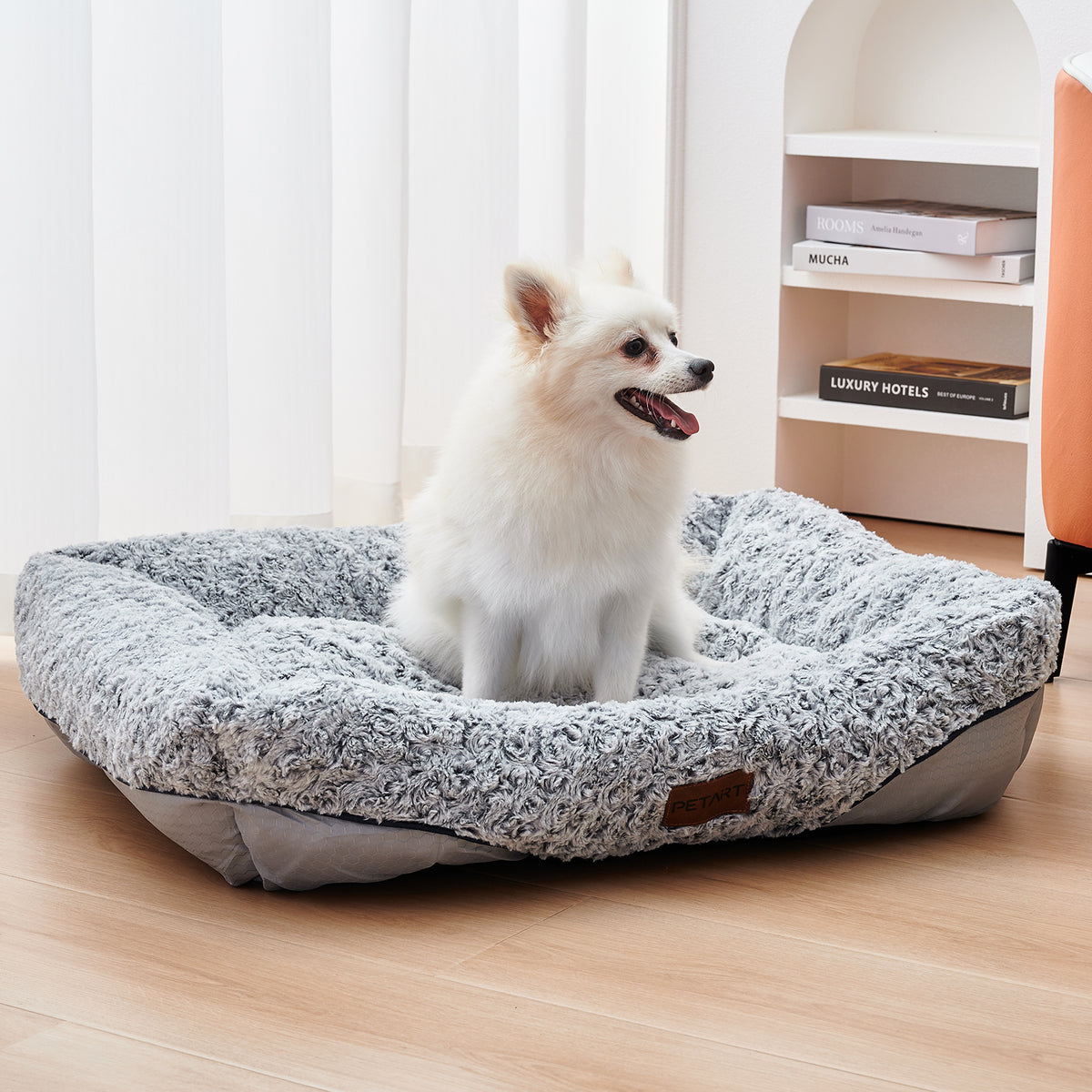Rose Plush Rectangular Dog Bed, photo 1