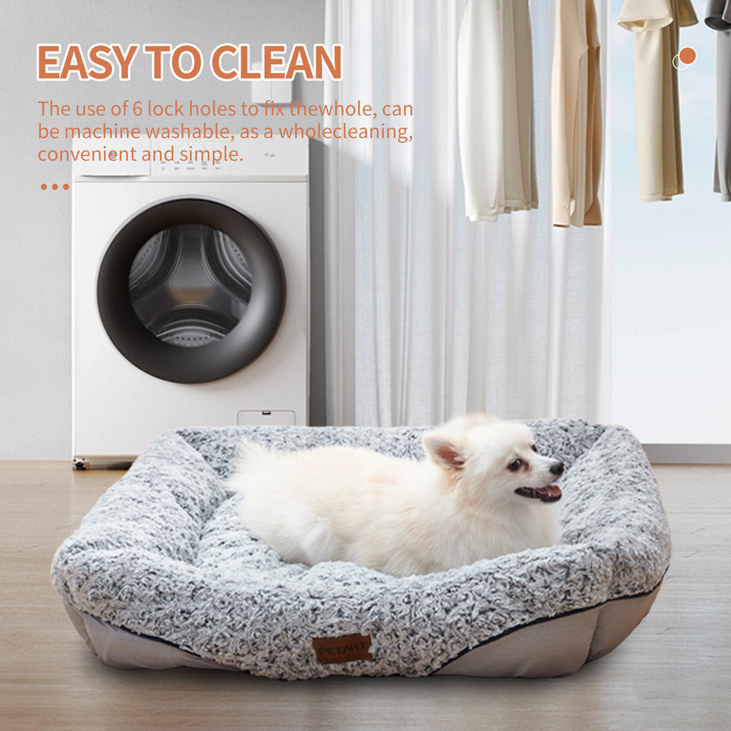 Rose Plush Rectangular Dog Bed, photo 5