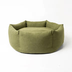 Round Padded Dog Bed with Seat Cushion