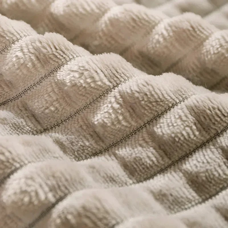 Two-Tone Waffle Plush Dog Mat, close-up of the fabric