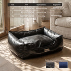 Leather-Look Bolster Dog Bed in use