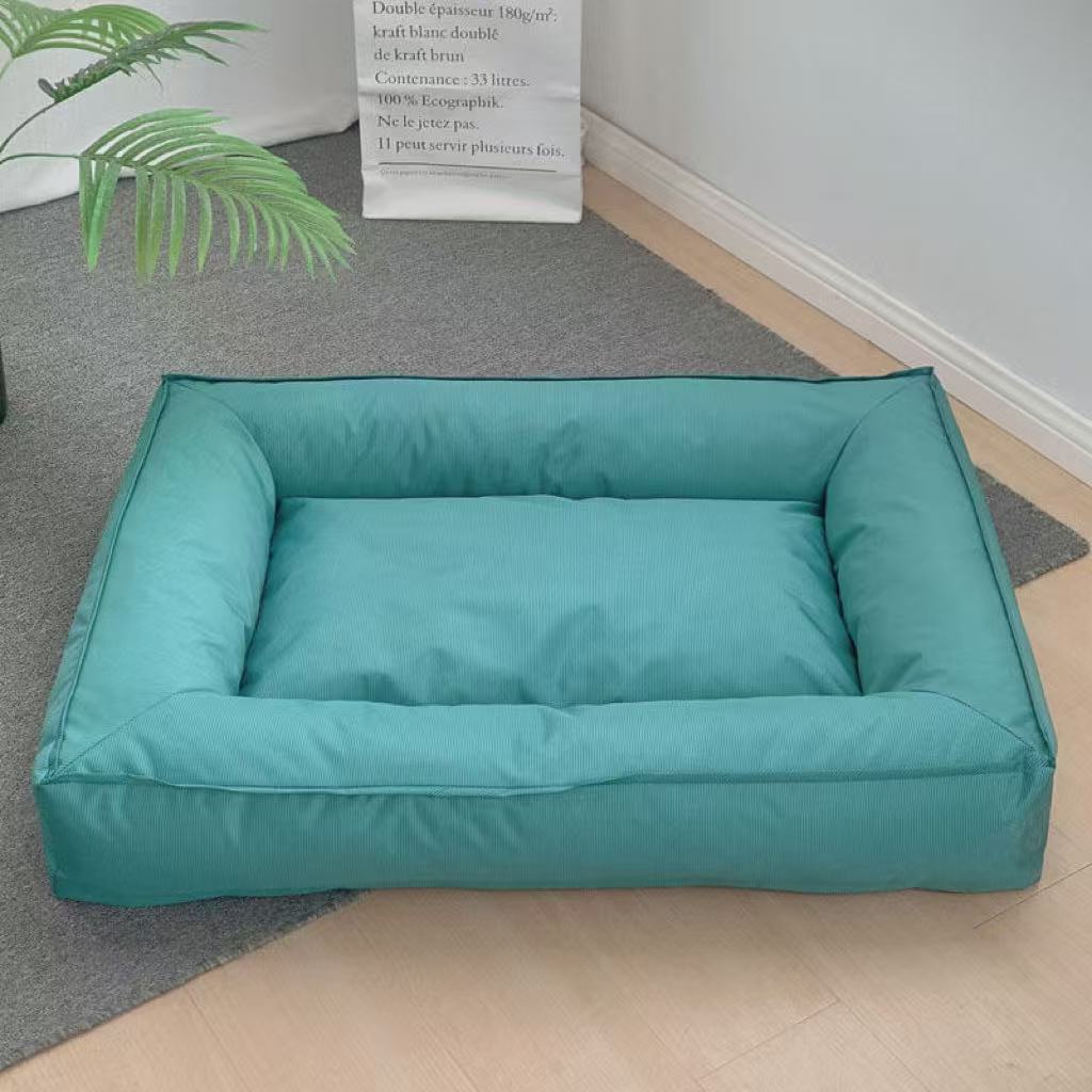 Large Dog Bed with Bolster Sides in use