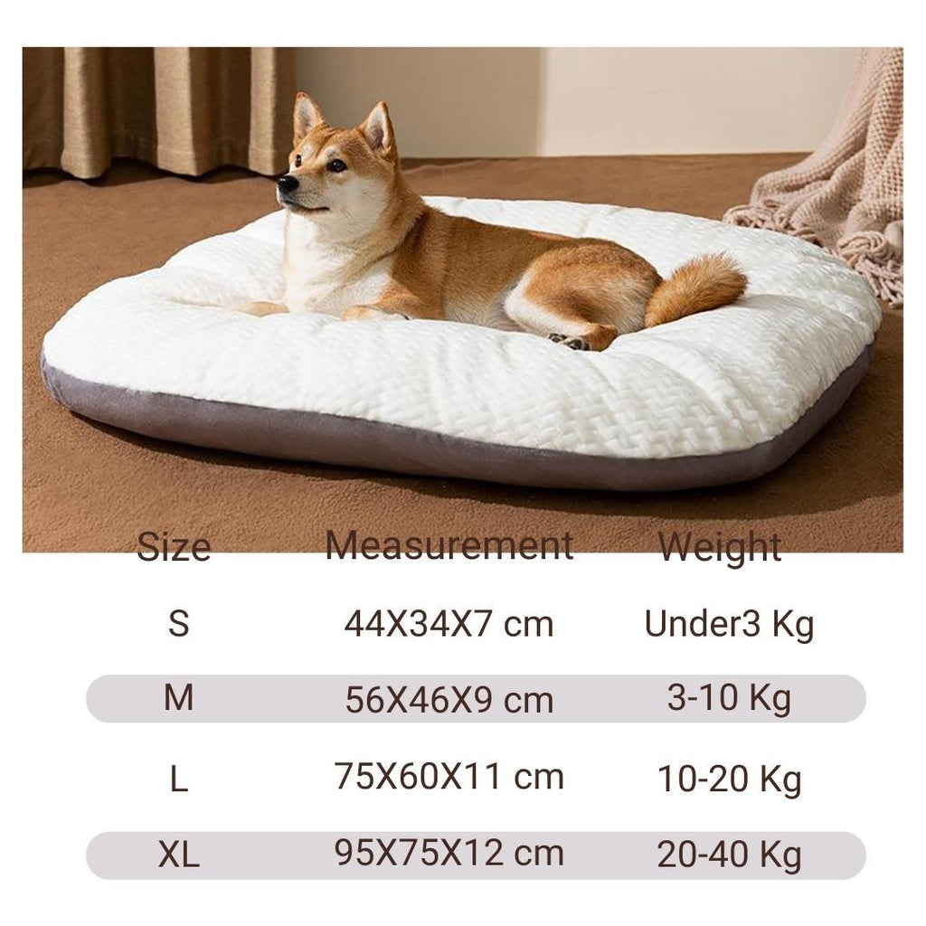 Woven-Texture Oval Dog Bed Cushion, size guide