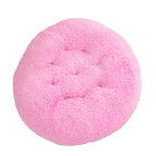 Shaggy Plush Donut Dog Bed in Bubblegum pink