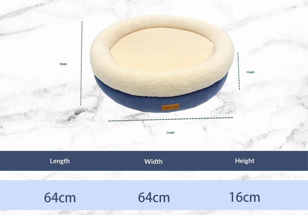 Round Dog Bed with Sherpa Rim, photo 6