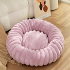 Round Plush Pet Nest Bed, color option