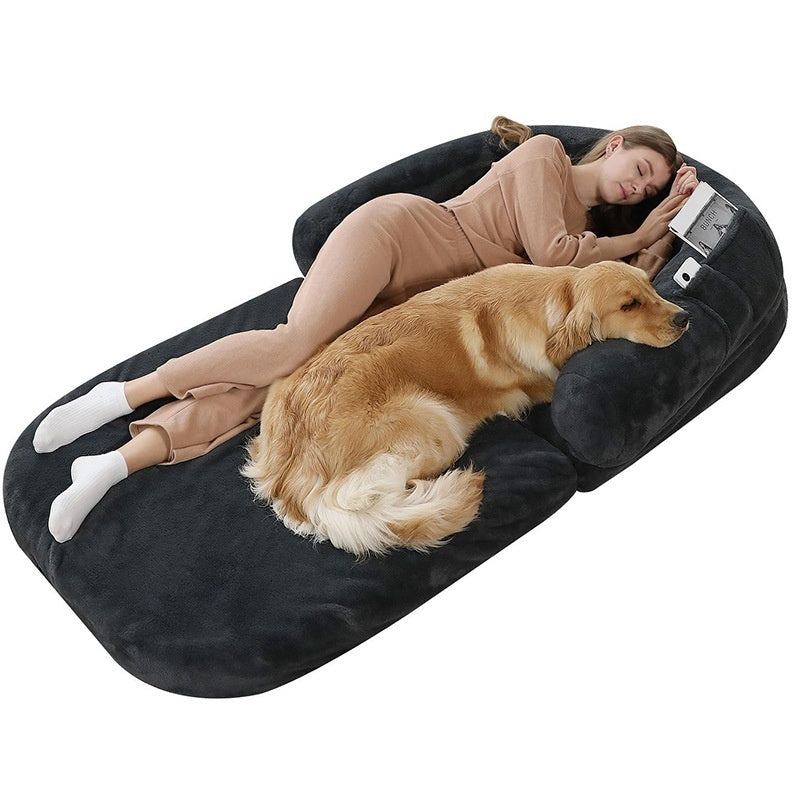 Large Dog Bed, Oversized Plush Fold-Out Sofa, 180 x 115 cm