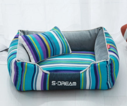 Striped Machine Washable Dog Bed, photo 8