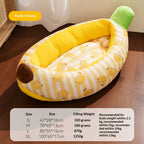 Banana-Shaped Dog Bed with Wraparound Rim, size guide