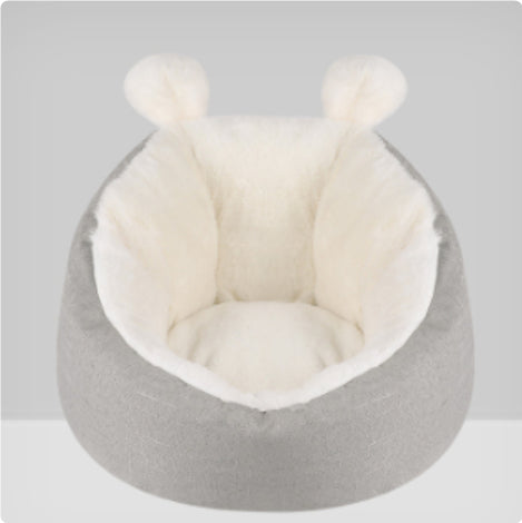 Plush Pet Bed with Round Ears