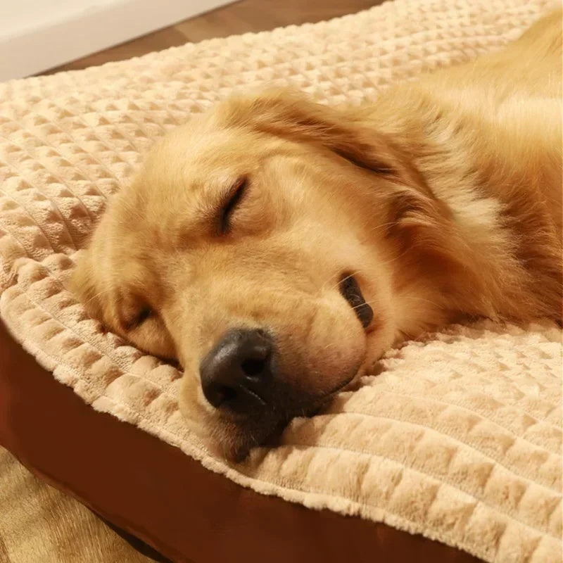 Two-Tone Waffle Plush Dog Mat