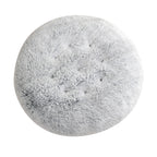 Shaggy Plush Donut Dog Bed in Frosted grey