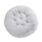 Shaggy Plush Donut Dog Bed in Light grey