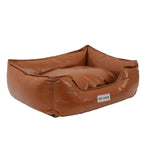 Leather-Look Bolster Dog Bed