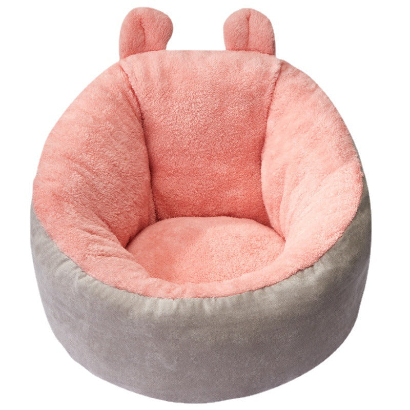 Plush Pet Bed with Round Ears