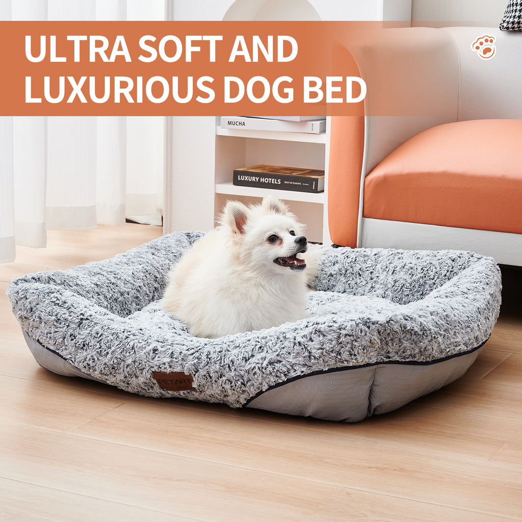 Rose Plush Rectangular Dog Bed, photo 4