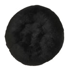 Shaggy Plush Donut Dog Bed in Black