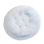Shaggy Plush Donut Dog Bed in Ice blue