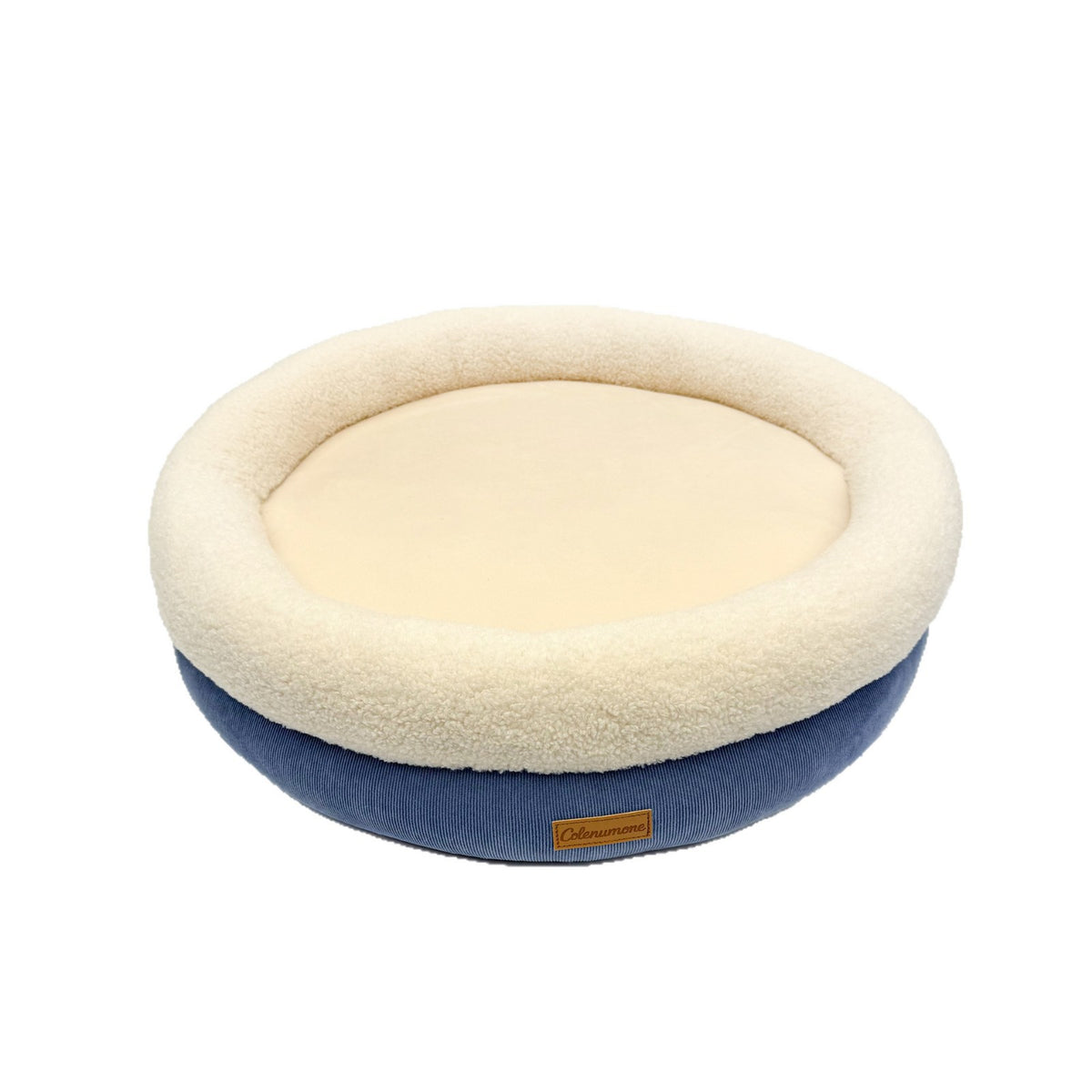 Round Dog Bed with Sherpa Rim, photo 3