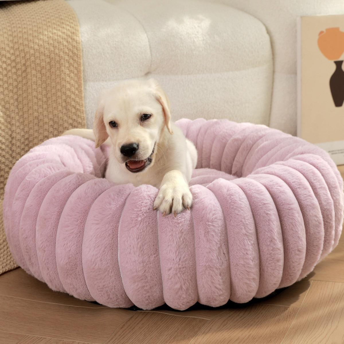Round Plush Pet Nest Bed