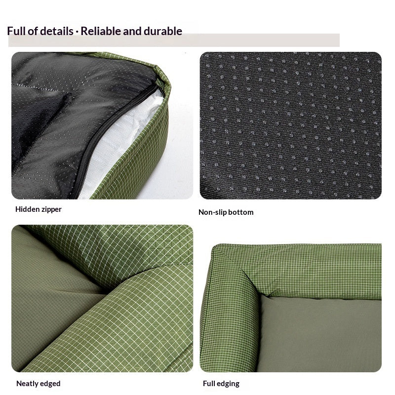 Bolster Dog Bed with Center Pad, close-up of the fabric