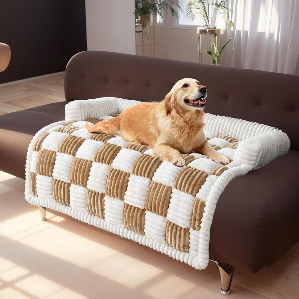 Checkered Bolster Pet Bed
