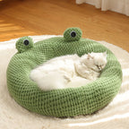 Frog Cat Cave Bed in use