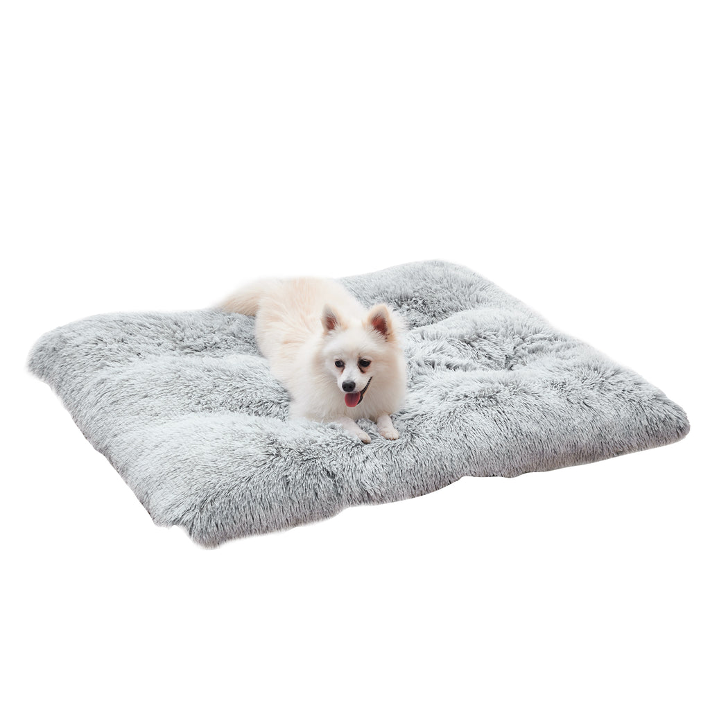 Shaggy Plush Dog Mattress in use