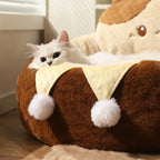 Round Cat Bed with Cat-Face Backrest, photo 4