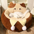 Round Cat Bed with Cat-Face Backrest, photo 6