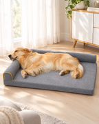 Dog Bed with Bolster and Zip Cover in a bright living room